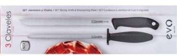 CUCHILLO JAMON.25cms+CHAIRA 20c EVO