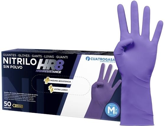 GUANTES DESECH.NITRILO LILA HR8 T-M