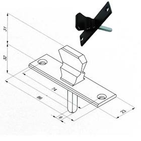 MULETILLA POMO P/PUERTA ALUMINIO BLANCO L
