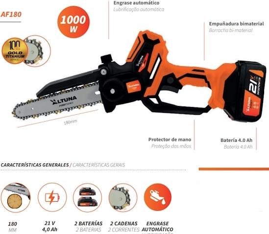 MOTOSIERRA BATERIA AF180 2BAT.21V-4,0Ah180mm