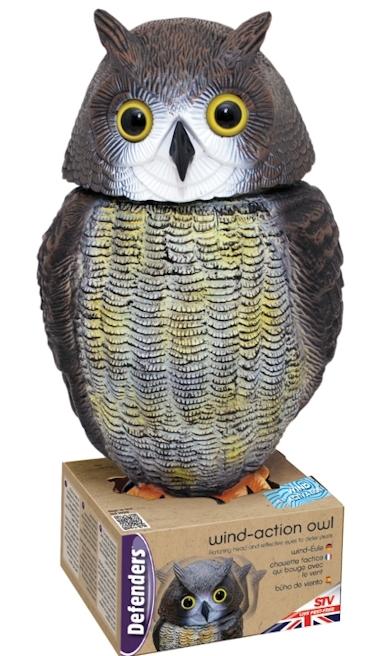 BUHO EOLICO ESPANTAPAJAROS 38cms