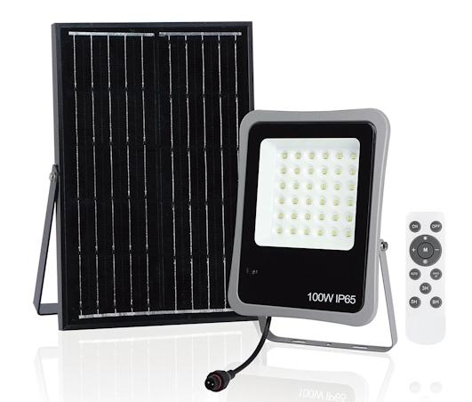 FOCO SOLAR LED 100w C/PLACAy MANDO