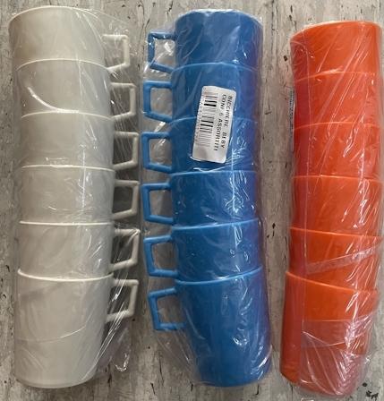 VASO PLAST. C/ASA BL-6uds