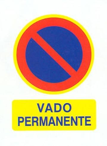 SEÑAL PVC VADO PERMANENTE 40x30