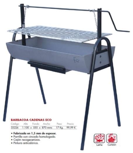 BARBACOA RECTANG.CADENAS ECO 56*87*110