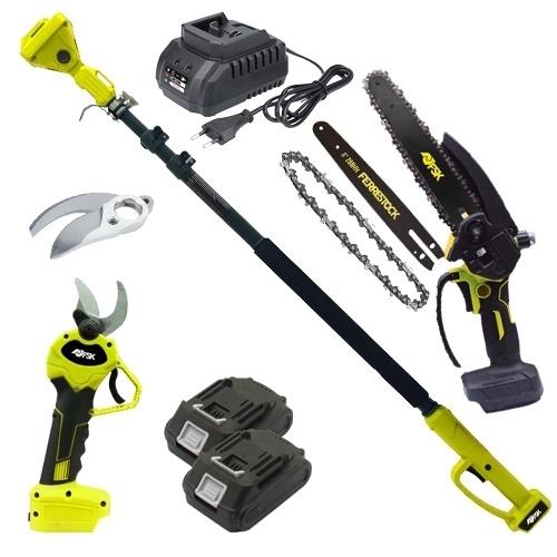 SET PODA BATERIA TIJERA+MOTOSIERRA+PERTIGA PMT001