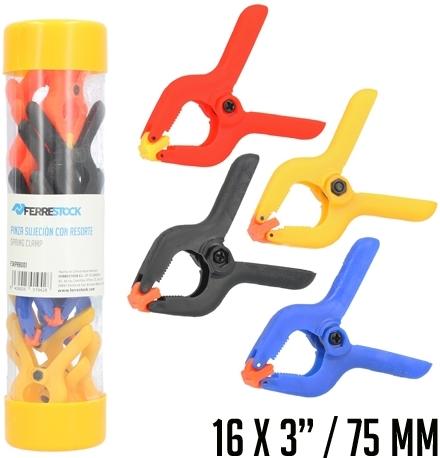 PINZAS PLAST.75mms JUEGO 16uds.