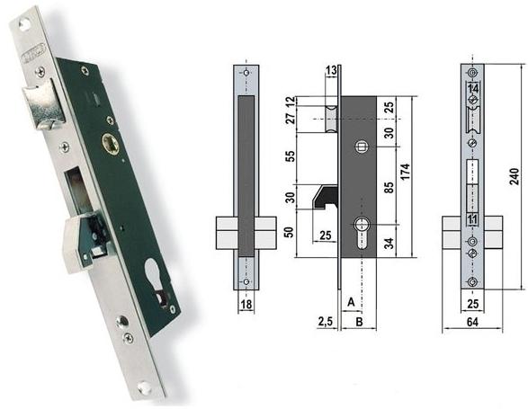 CERRAD-E 5570 20 85mmsPTA.MET.PICAP+P.LORO AC.INOX