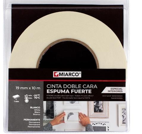CINTA DOBLE CARA 19mm10m INTER.FTE.ESPUMA