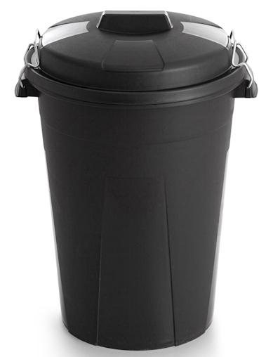 CUBO BASURA NEGRO 100l. C/TAPAyCIERRES DECH