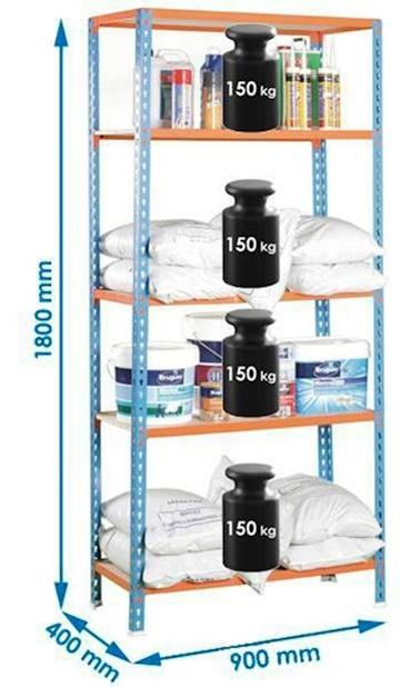 ESTANTERIA PT0972 180x90x40 5 BALDAS MAD.