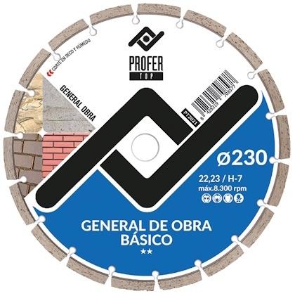 DISCO DIAMAN.230 SINTERIZADO G.OBRA past.7mmsPT2021