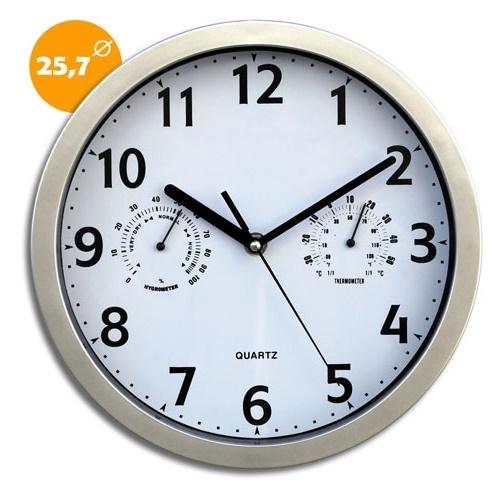 RELOJ PARED 23cms TERM.+HIGROM.
