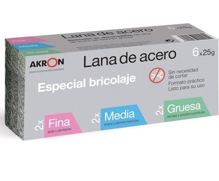 LANA ACERO 6x25grs FINO/MEDIO/GRUESO