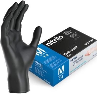 GUANTES DESECH.NITRI.NEGRO FLASH 6grs. 100u.T-S