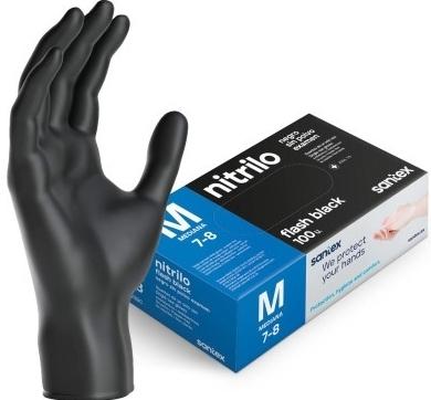 GUANTES DESECH.NITRI.NEGRO FLASH 6grs. 100u.T-XL