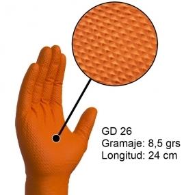 GUANTES DESECH.NITRILO FLASH ORANGE 50ud.T-M