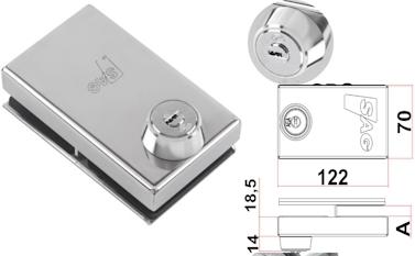 CERRADURA PTA.CRIST.CTRO VRC INOX LL.PTS