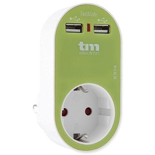 CARGADOR DOBLE USB 2,4A+BASE TT