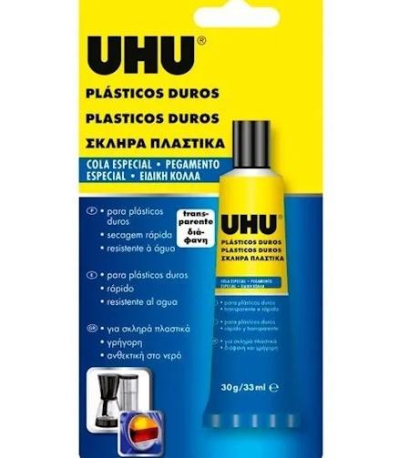 PEGAMENTO UHU PLASTICOS DUROS 30grs